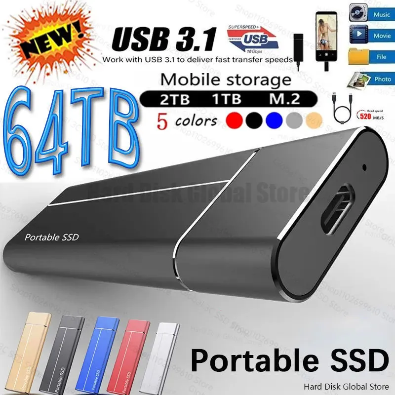 Original 128TB 4TB SSD Portable High-speed External Solid State Hard Drive USB3.1 Interface Mobile Hard Drive for Laptop
Original 128TB 4TB SSD Portable High-speed External Solid State Hard Drive USB3.1 Interface Mobile Hard Drive for Laptop