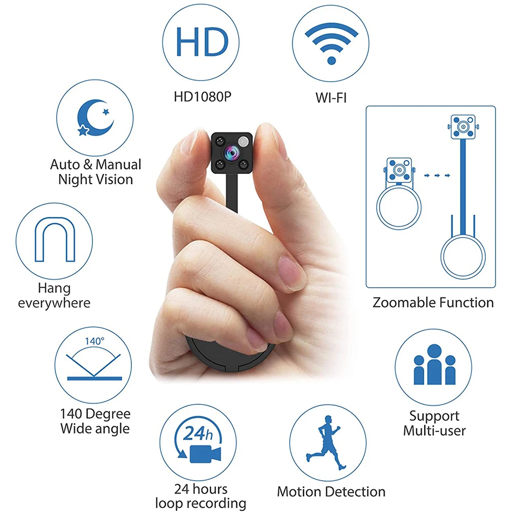 Mini Camera WiFi Surveillance Security Protection Micro DVR Camcorder Night Vision Smart Home Video Voice Recorder Action Cam
Mini Camera WiFi Surveillance Security Protection Micro DVR Camcorder Night Vision Smart Home Video Voice Recorder Action Cam