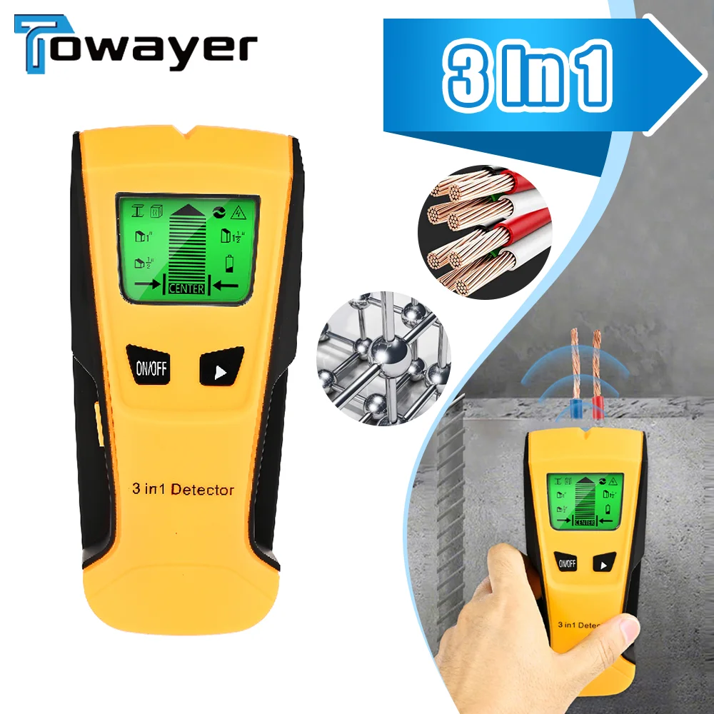3 In 1 Metal Detector Find Metal Wood Studs AC Voltage Live Wire Detect Wall Scanner Electric Box Finder Digital Wall Detector
3 In 1 Metal Detector Find Metal Wood Studs AC Voltage Live Wire Detect Wall Scanner Electric Box Finder Digital Wall Detector