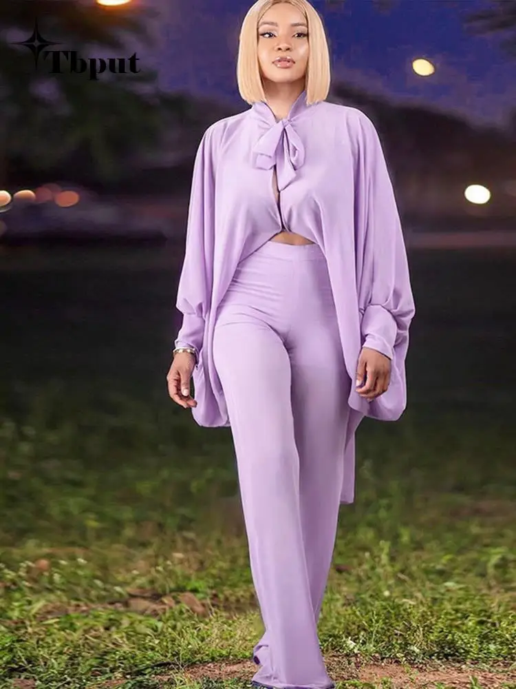 Women Elegant Lace Up Bat Sleeve Shirt Pants Suit 2023 Spring Loose Solid Two Piece Set Female Straight Leg Trousers Suits
Women Elegant Lace Up Bat Sleeve Shirt Pants Suit 2023 Spring Loose Solid Two Piece Set Female Straight Leg Trousers Suits