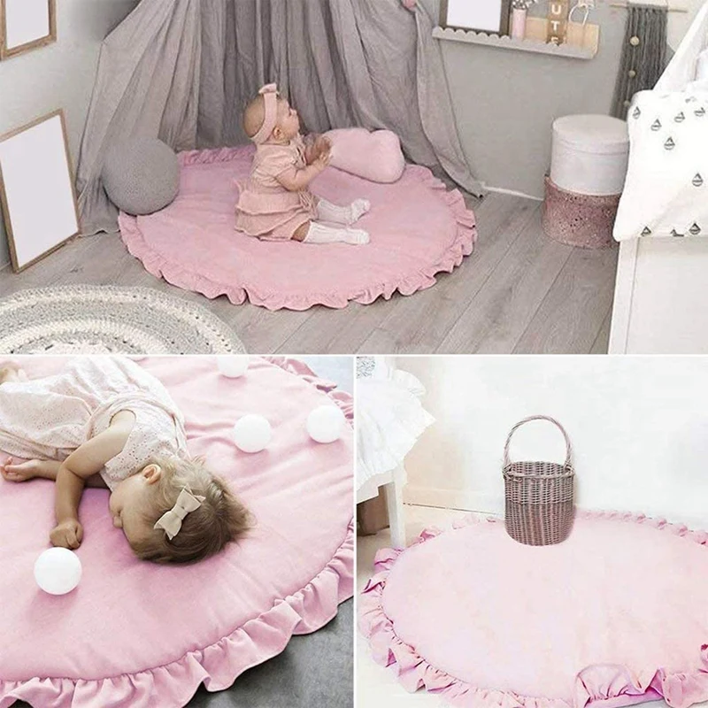 Round Soft Cotton Padded,Baby Play Mats with Lace,Newborn Crawling Mat,Carpet for Nordic Room Decoration,100CM
Round Soft Cotton Padded,Baby Play Mats with Lace,Newborn Crawling Mat,Carpet for Nordic Room Decoration,100CM