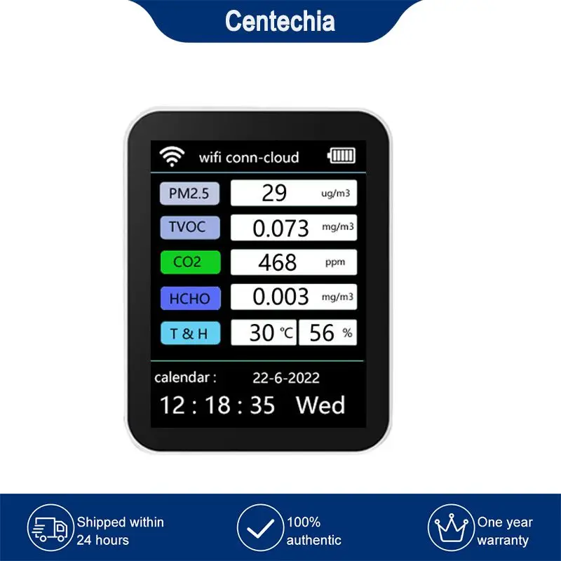 Pm10 Gas Detector Temperature Humidity Portable 6 In 1 Air Quality Detector Pm2.5 Formaldehyde Monitor Home Air Quality Tester
Pm10 Gas Detector Temperature Humidity Portable 6 In 1 Air Quality Detector Pm2.5 Formaldehyde Monitor Home Air Quality Tester