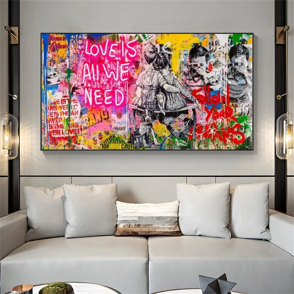 Banksy Art Love is All We Need Canvas Painting Wall Art Print and Print Picture Graffiti Pop Street for Living Room Home Decor
Banksy Art Love is All We Need Canvas Painting Wall Art Print and Print Picture Graffiti Pop Street for Living Room Home Decor