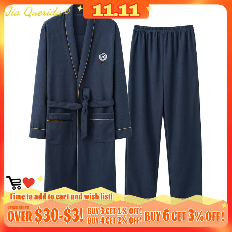 New Bath Robe + Bottoms Mens Gown Sets 2022 Autumn Winter New Fashion Man's Kimono Luxury Waffle Fabric Royal Blue Badjas Mannen
New Bath Robe + Bottoms Mens Gown Sets 2022 Autumn Winter New Fashion Man's Kimono Luxury Waffle Fabric Royal Blue Badjas Mannen
