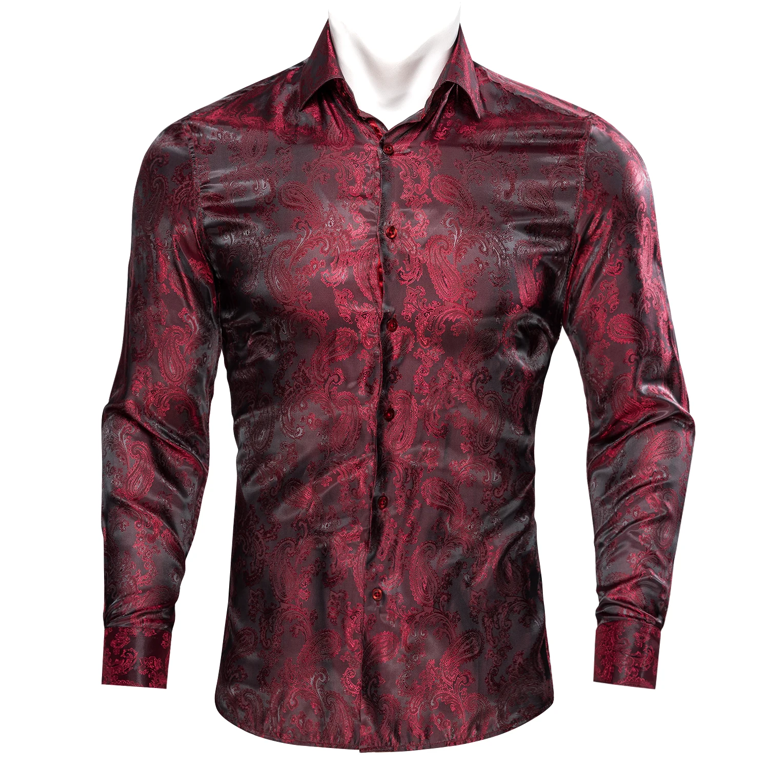 Barry.Wang Luxury Red Paisley Silk Shirts Men Long Sleeve Casual Flower Shirts For Men Designer Fit Dress Shirt BY-0081
Barry.Wang Luxury Red Paisley Silk Shirts Men Long Sleeve Casual Flower Shirts For Men Designer Fit Dress Shirt BY-0081