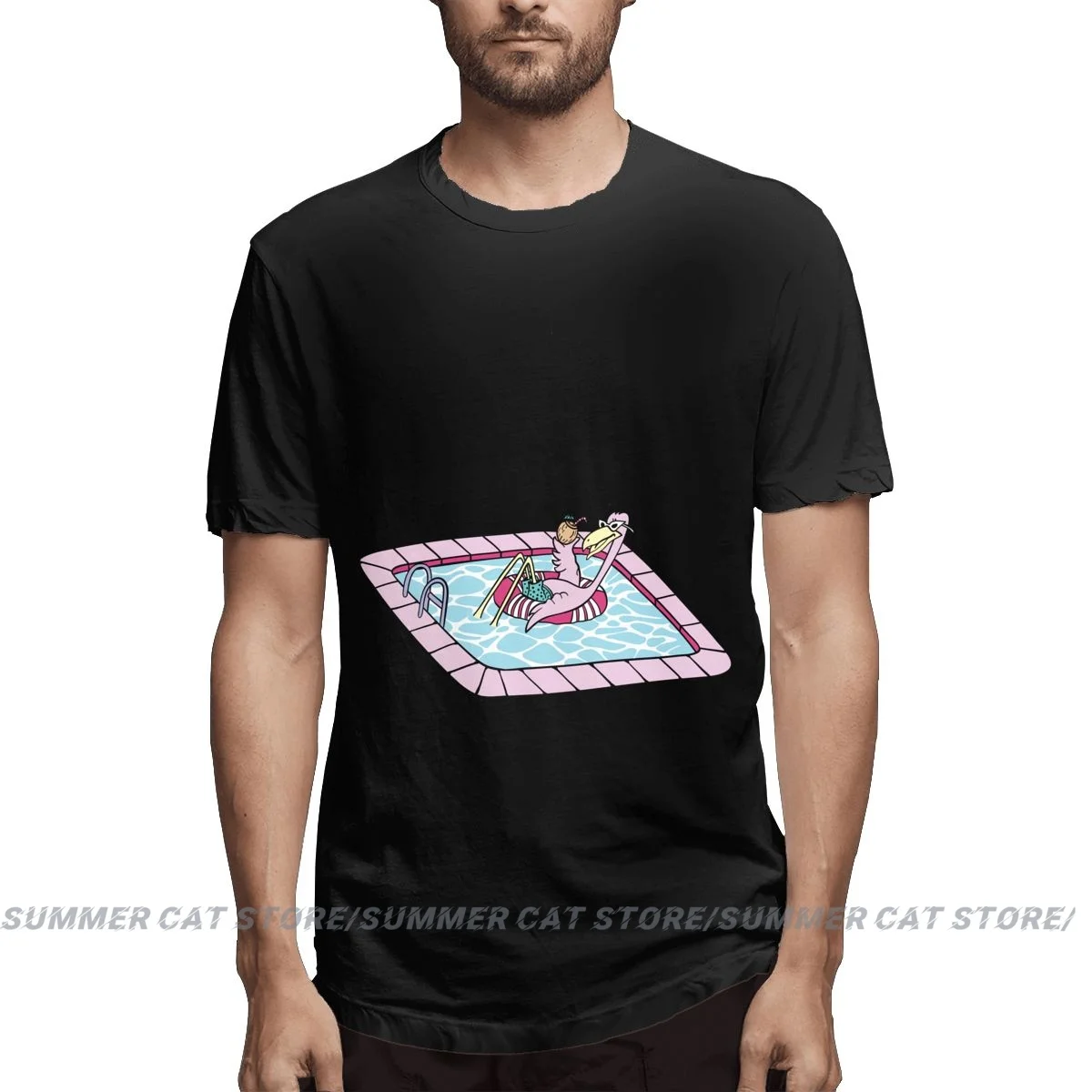 Hand Drawn Cute Flamingo For Swimming T-Shirt Men Cool Fashion Designers Short Sleeves Custom T Shirt
Hand Drawn Cute Flamingo For Swimming T-Shirt Men Cool Fashion Designers Short Sleeves Custom T Shirt