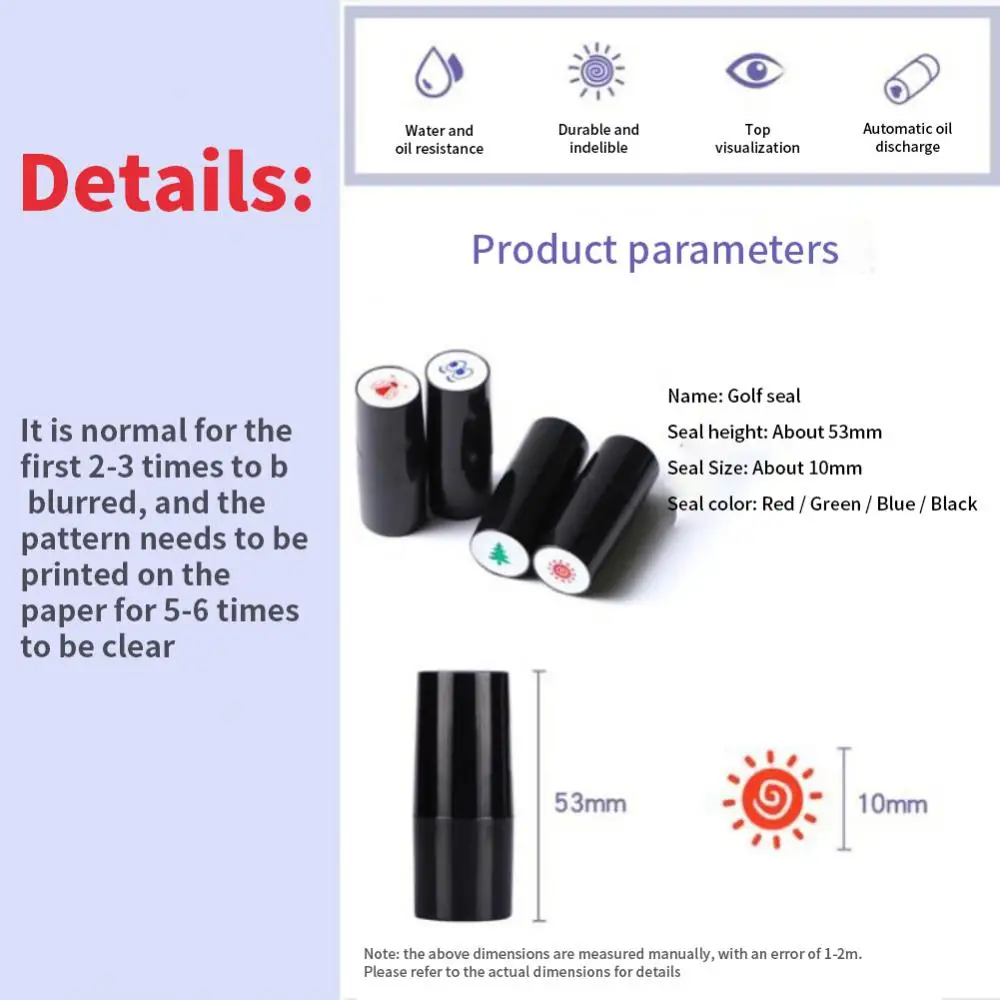 Plastic Golf Accessories Waterproof Seal Fine Workmanship Tag Stamp Small Sport Stamp Golf Impression Golf Mark Variety Pattern
Plastic Golf Accessories Waterproof Seal Fine Workmanship Tag Stamp Small Sport Stamp Golf Impression Golf Mark Variety Pattern