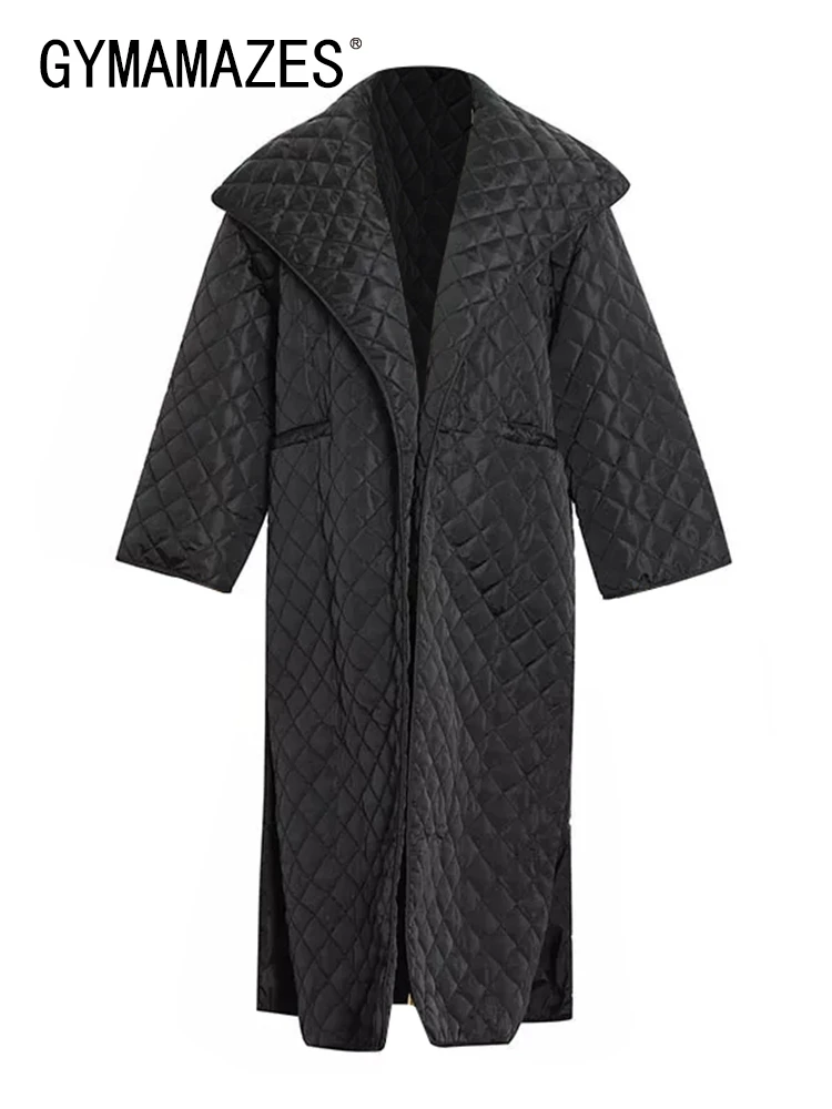 GYMAMAZES Streetwear Black Down Coat For Women Lapel Long Sleeve Patchwork Split Coats Female 2022 Clothing Winter Style Fashion
GYMAMAZES Streetwear Black Down Coat For Women Lapel Long Sleeve Patchwork Split Coats Female 2022 Clothing Winter Style Fashion