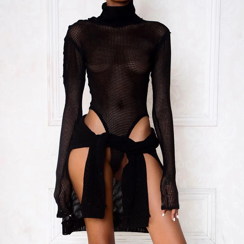 Women's Sexy Bodysuit See Through Knitted Long Sleeve Bodysuits Button Slim Bodycon Elastic Female Clothing Club Outfit Bodysuit
Women's Sexy Bodysuit See Through Knitted Long Sleeve Bodysuits Button Slim Bodycon Elastic Female Clothing Club Outfit Bodysuit