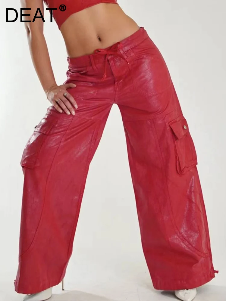 DEAT Fashion Women's Pu Leather Pant Lace-up Low Waist Pockets Solid Color Full Length Wide-leg Trouser Autumn 2023 New 7AB350
DEAT Fashion Women's Pu Leather Pant Lace-up Low Waist Pockets Solid Color Full Length Wide-leg Trouser Autumn 2023 New 7AB350