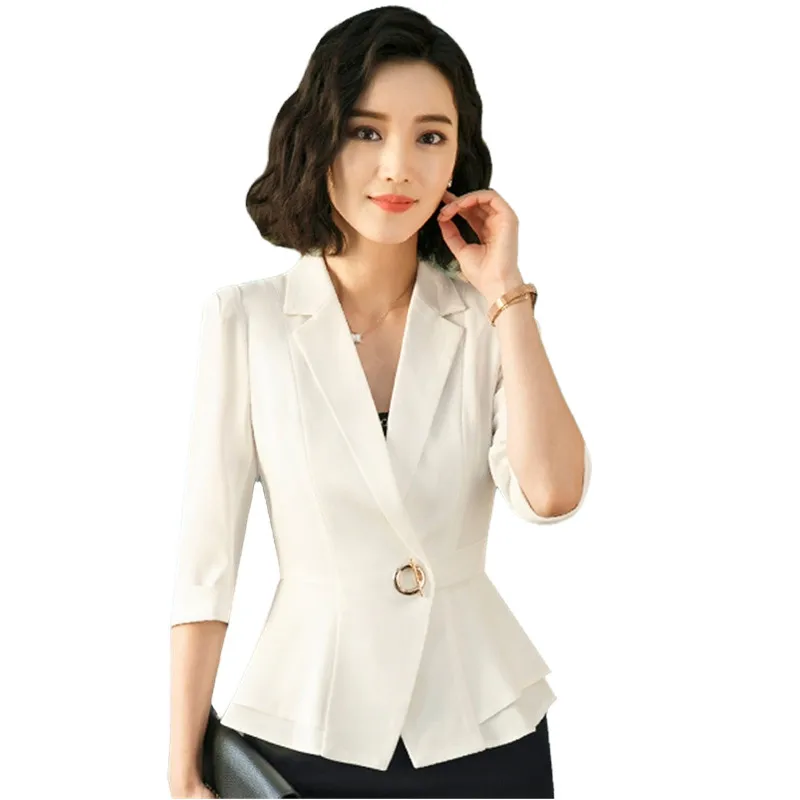 Summer Black White Blazer Coat Women Office Ladies Half Sleeve Slim Outerwear Female Spliced Blazers 4XL
Summer Black White Blazer Coat Women Office Ladies Half Sleeve Slim Outerwear Female Spliced Blazers 4XL