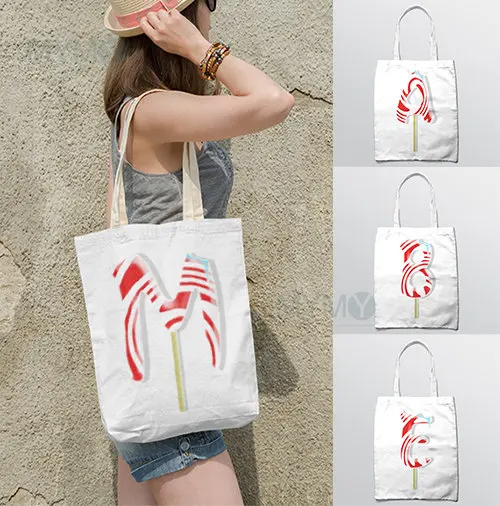 Shoulder Bags Letter Lollipop Design Handbag Women Shopper Canvas Trendy Foldable Reusable Eco High Quality Daily Beach Tote Bag
Shoulder Bags Letter Lollipop Design Handbag Women Shopper Canvas Trendy Foldable Reusable Eco High Quality Daily Beach Tote Bag