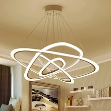 New Chandelier Modern LED Living Room Dining Home Hotel Triangle Circle Hanging Lights Hall Kitchen Bedroom Ring Pendant Lamps