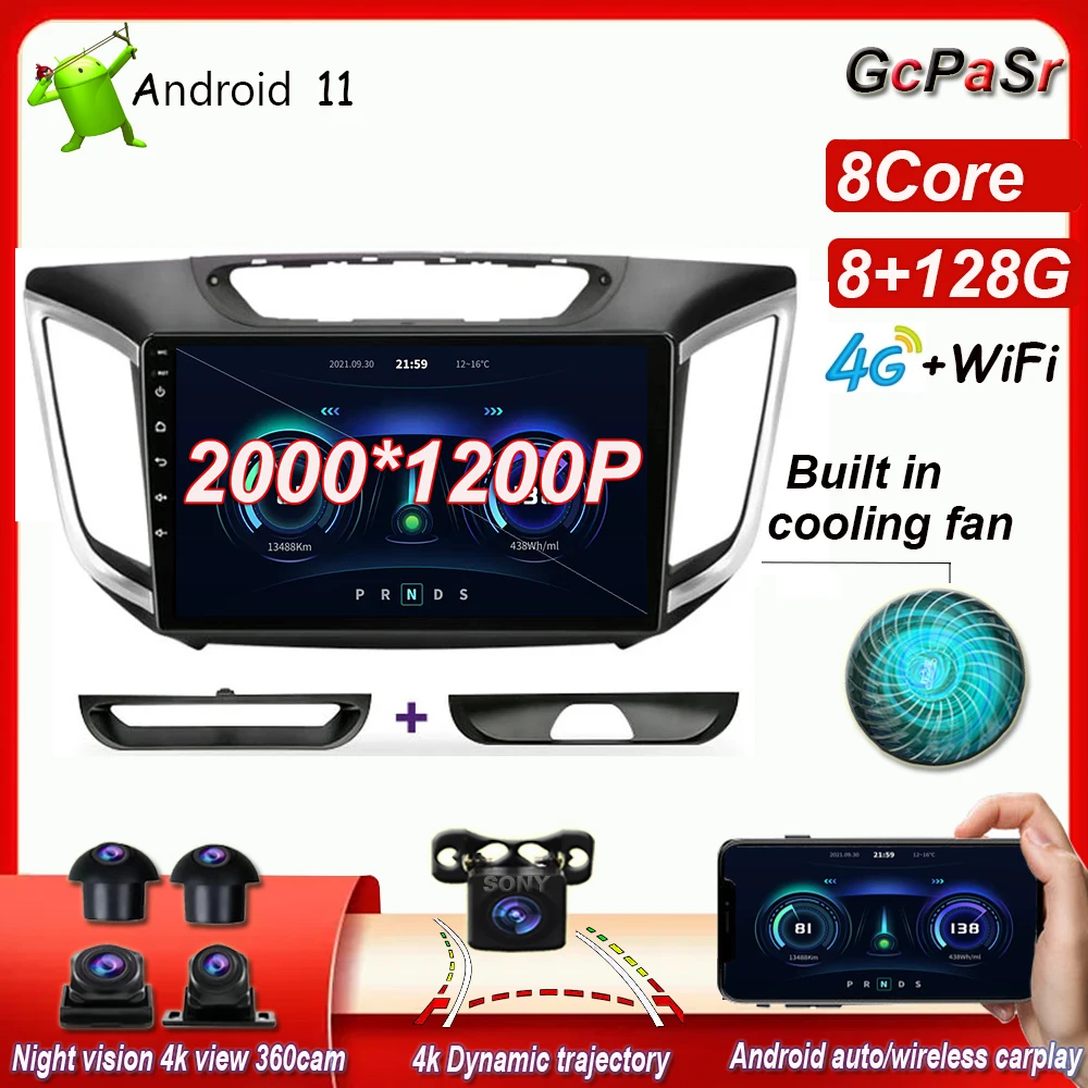 Carplay 2000*1200P Screen 128G Android 11 For Hyundai Creta IX25 2015 - 2019 Car Radio Multimedia Video Player Navigation GPS
Carplay 2000*1200P Screen 128G Android 11 For Hyundai Creta IX25 2015 - 2019 Car Radio Multimedia Video Player Navigation GPS