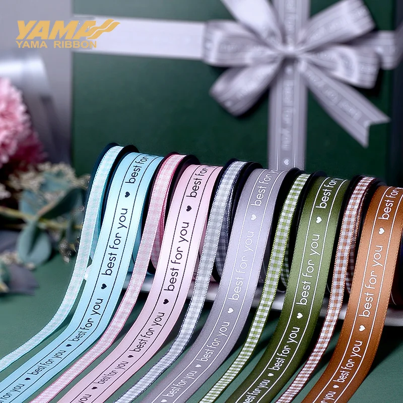 YAMA Satin Plaid Ribbon 10yards/roll 6mm 22mm Best For You Printed Ribbons Wedding Brithday Party Gift Flower DIY Decoration
YAMA Satin Plaid Ribbon 10yards/roll 6mm 22mm Best For You Printed Ribbons Wedding Brithday Party Gift Flower DIY Decoration