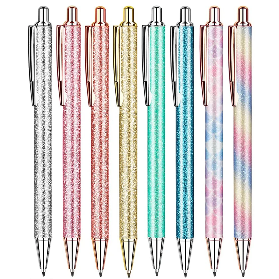 8pcs Glitter Ballpoint Pens Cute Pretty Metal Retractable Journaling Pens for Women Girls Gifts Black Ink Medium Point 1mm
8pcs Glitter Ballpoint Pens Cute Pretty Metal Retractable Journaling Pens for Women Girls Gifts Black Ink Medium Point 1mm