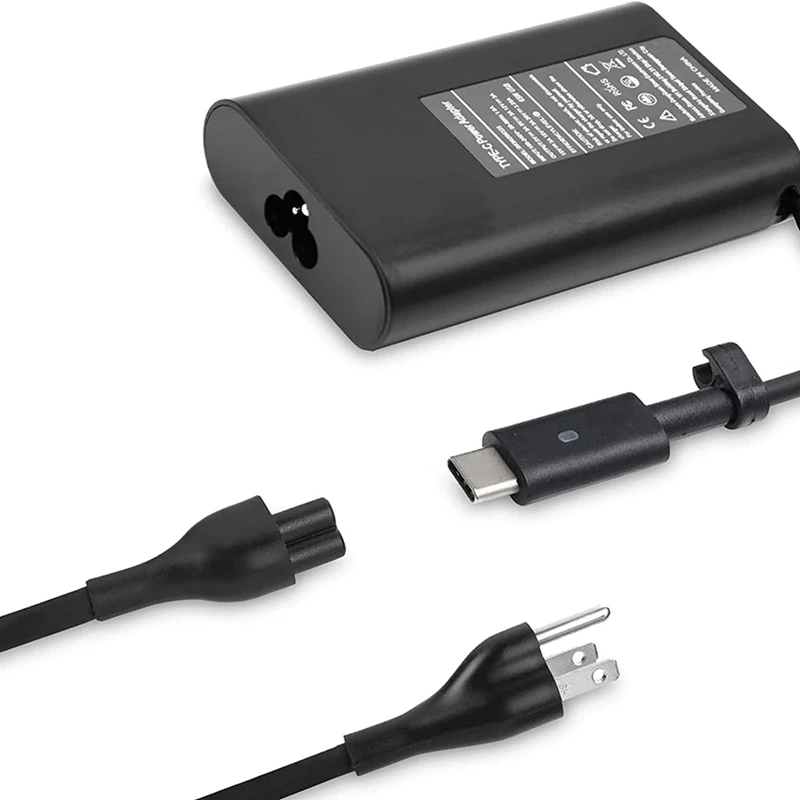

65 Вт USB Type C адаптер питания переменного тока, зарядное устройство для ноутбука Dell XPS 13 9380 9370 9365 9360 9350, Latitude 7370 7280 7480, вилка стандарта США