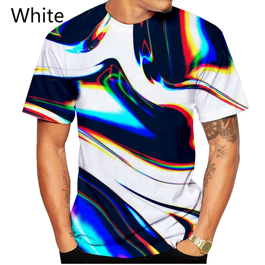 New Fashion 3D Rainbow Corlorful Printing T-shirt Black and White Vertigo HypnoticT Shirt Short-sleeved Men Women Pullover Tops
New Fashion 3D Rainbow Corlorful Printing T-shirt Black and White Vertigo HypnoticT Shirt Short-sleeved Men Women Pullover Tops