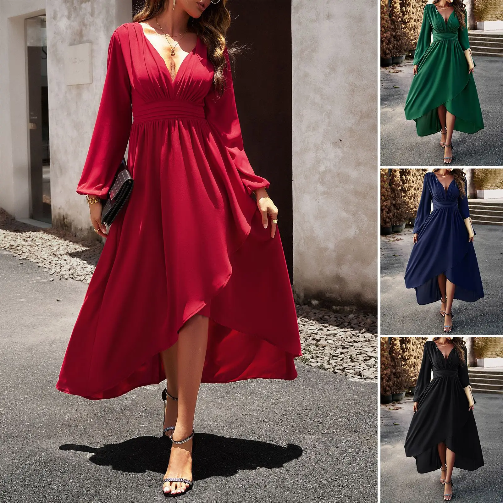 Autumn New Big Swing Dress Deep V-neck Classic Styling Waist Corset Chest Slim Beautiful Lady's Charm
Autumn New Big Swing Dress Deep V-neck Classic Styling Waist Corset Chest Slim Beautiful Lady's Charm