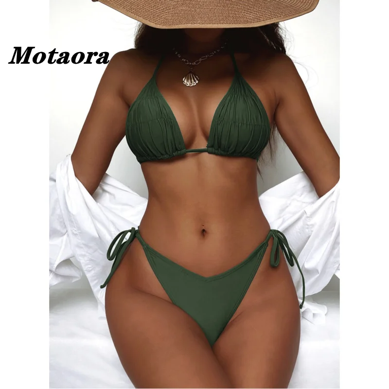 Two Pieces Fold Swimsuit Backless Bathing Suit Micro Thong Swimwear New Halter Brazilian Bikini Solid Color Biquini Sexy Women's
Two Pieces Fold Swimsuit Backless Bathing Suit Micro Thong Swimwear New Halter Brazilian Bikini Solid Color Biquini Sexy Women's