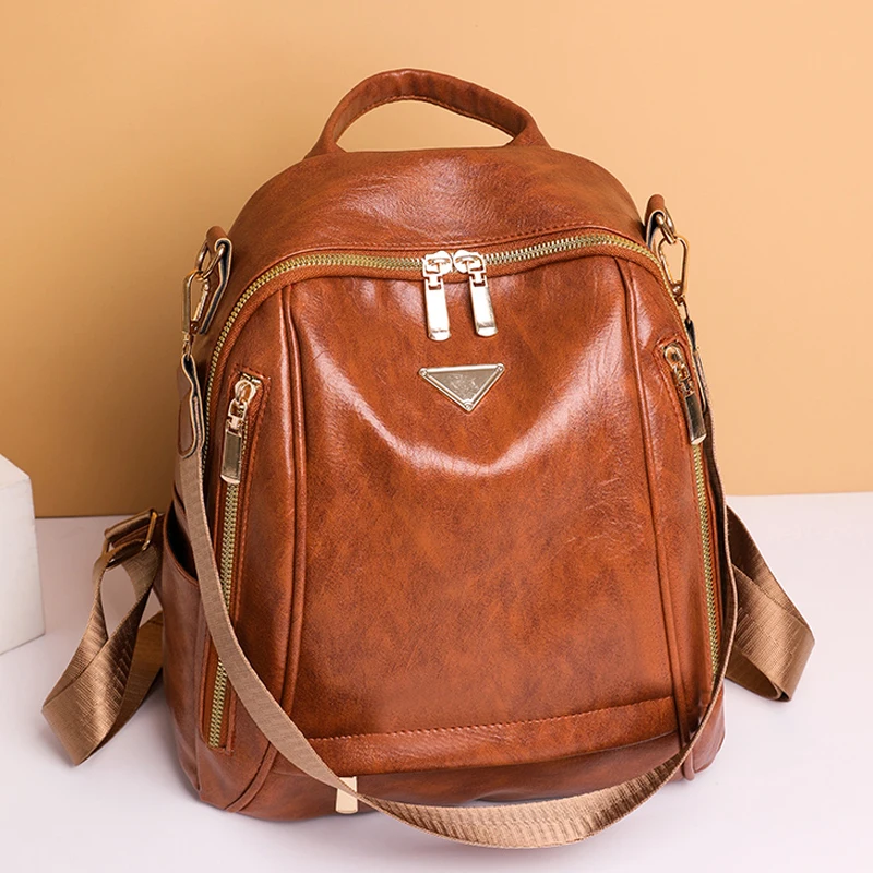 Women's Large Capacity Backpack High Quality Leather Women's Retro Leisure Travel Backpack Ladies School Bag 2023 New Backpacks
Women's Large Capacity Backpack High Quality Leather Women's Retro Leisure Travel Backpack Ladies School Bag 2023 New Backpacks
