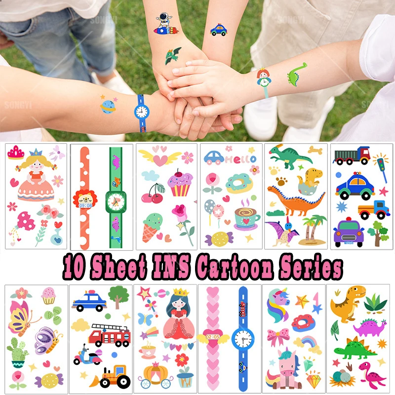 10Pc/lot ins Cartoons Tattoo Face Temporary Color Unicorn Mermaid Dinosaur Tattoo Child Cute Tattoo Sticker Body Tattoo for Kids
10Pc/lot ins Cartoons Tattoo Face Temporary Color Unicorn Mermaid Dinosaur Tattoo Child Cute Tattoo Sticker Body Tattoo for Kids