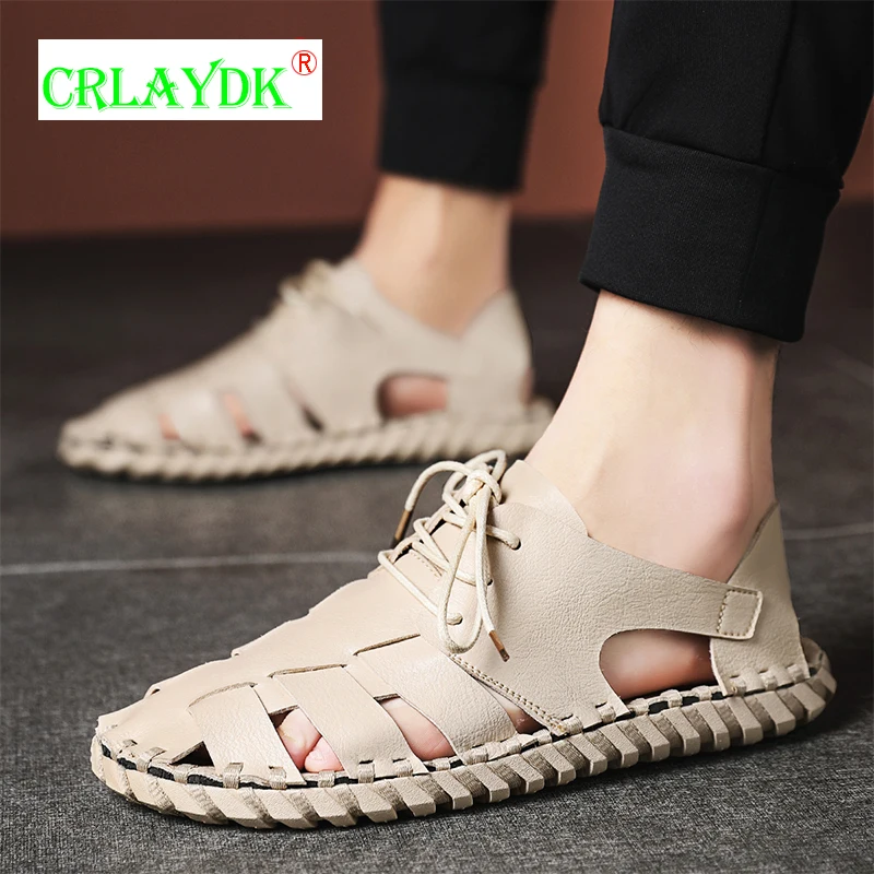 CRLAYDK Men's Leather Sandals Closed Toe Hand Stitching for Outdoor Hiking Walking Beach Sports Fisherman Waterproof Slippers
CRLAYDK Men's Leather Sandals Closed Toe Hand Stitching for Outdoor Hiking Walking Beach Sports Fisherman Waterproof Slippers