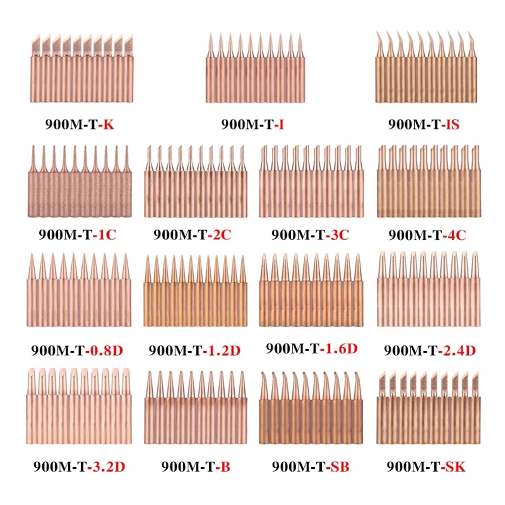 10pcs 900M-T Soldering Tip Pure Copper Diamagnetic Electric Iron Head 42mm Length For Lower Temperature Soldering
10pcs 900M-T Soldering Tip Pure Copper Diamagnetic Electric Iron Head 42mm Length For Lower Temperature Soldering