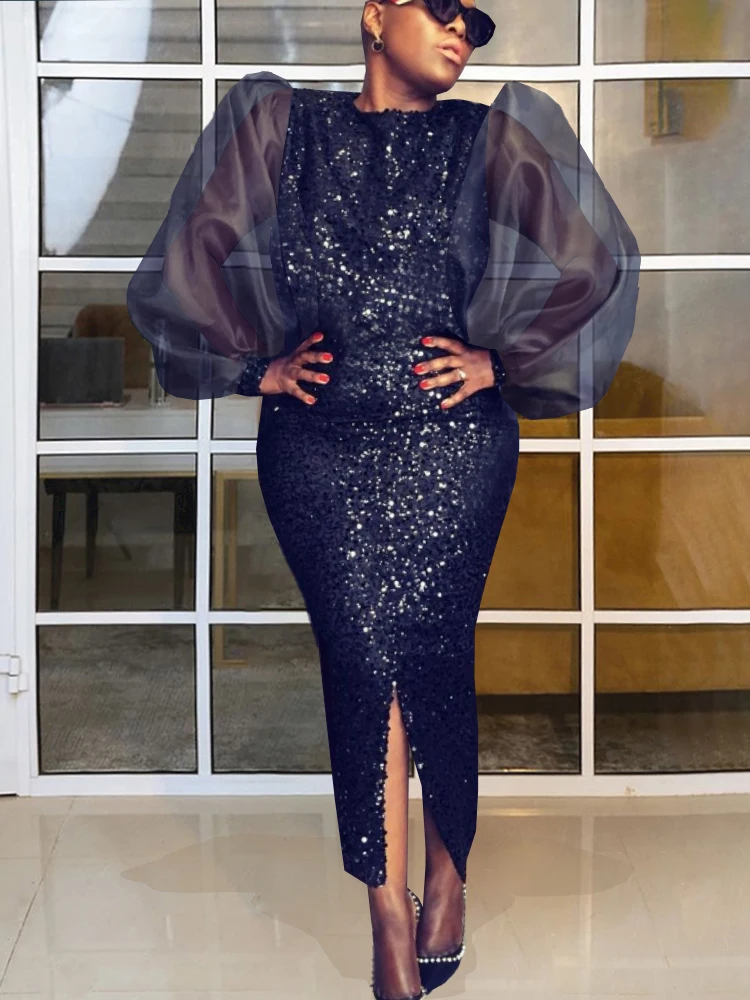 AOMEI Long Dress Women Black Sequin Lantern See Through Sleeve Sparkly Glitter Midi Bodycon Large Size Celebrity Event Gowns 4XL
AOMEI Long Dress Women Black Sequin Lantern See Through Sleeve Sparkly Glitter Midi Bodycon Large Size Celebrity Event Gowns 4XL