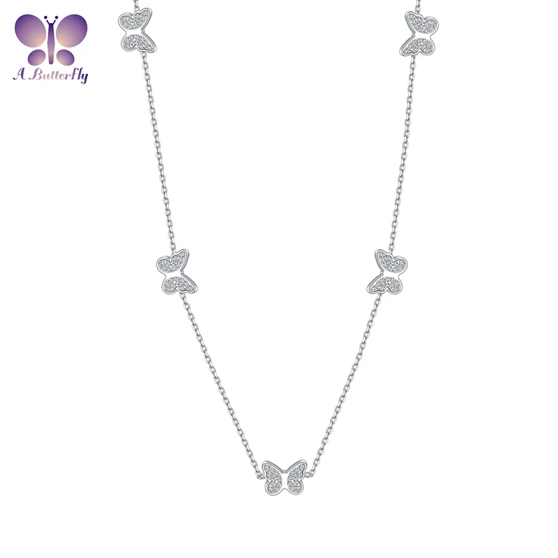 Женское ожерелье из серебра 100% пробы с 5 бабочками
Женское ожерелье из серебра 100% пробы с 5 бабочками