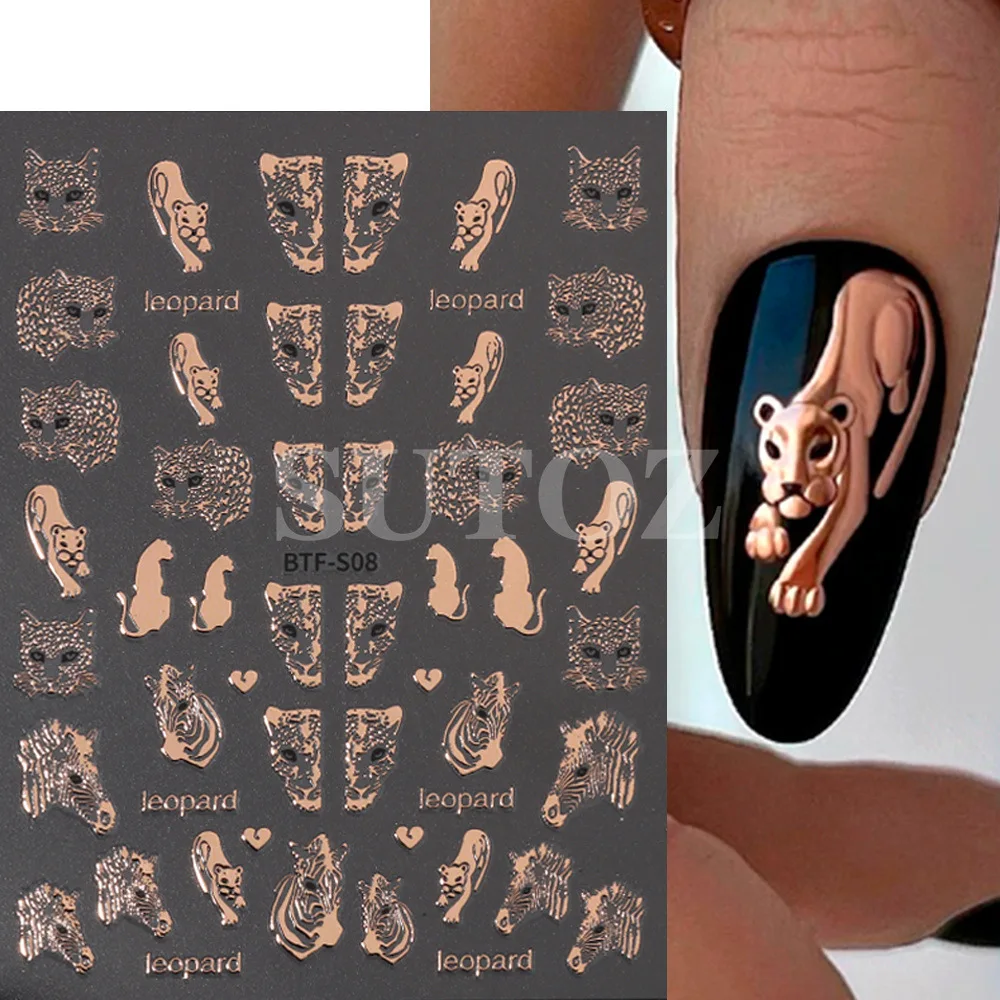 1Pcs 3D Leopard Nail Sticker Tiger Zebra Wild Animal Print Foils Gold Bronzing Sliders For Nails Winter Decoration Manicure
1Pcs 3D Leopard Nail Sticker Tiger Zebra Wild Animal Print Foils Gold Bronzing Sliders For Nails Winter Decoration Manicure