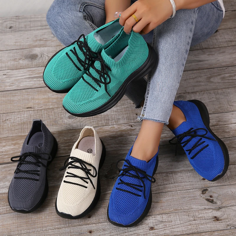 Flying Woven Casual Sneakers Women Lace Up Platform Sports Shoes Plus Size 43 Breathable Female Shoes Flats zapatillas mujer
Flying Woven Casual Sneakers Women Lace Up Platform Sports Shoes Plus Size 43 Breathable Female Shoes Flats zapatillas mujer