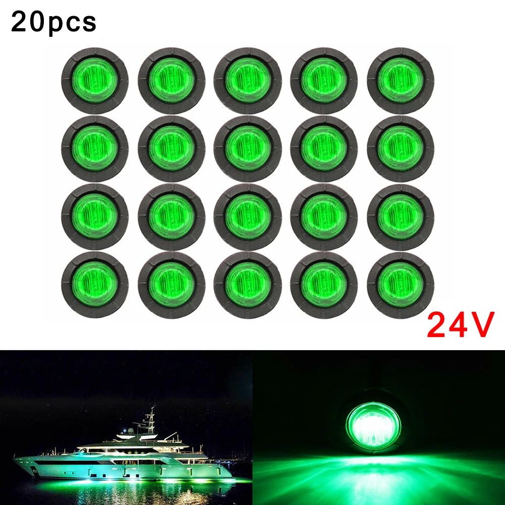 20pcs 3/4 Inch Round LED Light Truck Trailer Side Clearance Marker Lamp 24V Amber Green Blue White Red LED Camper Trailer Lights
20pcs 3/4 Inch Round LED Light Truck Trailer Side Clearance Marker Lamp 24V Amber Green Blue White Red LED Camper Trailer Lights