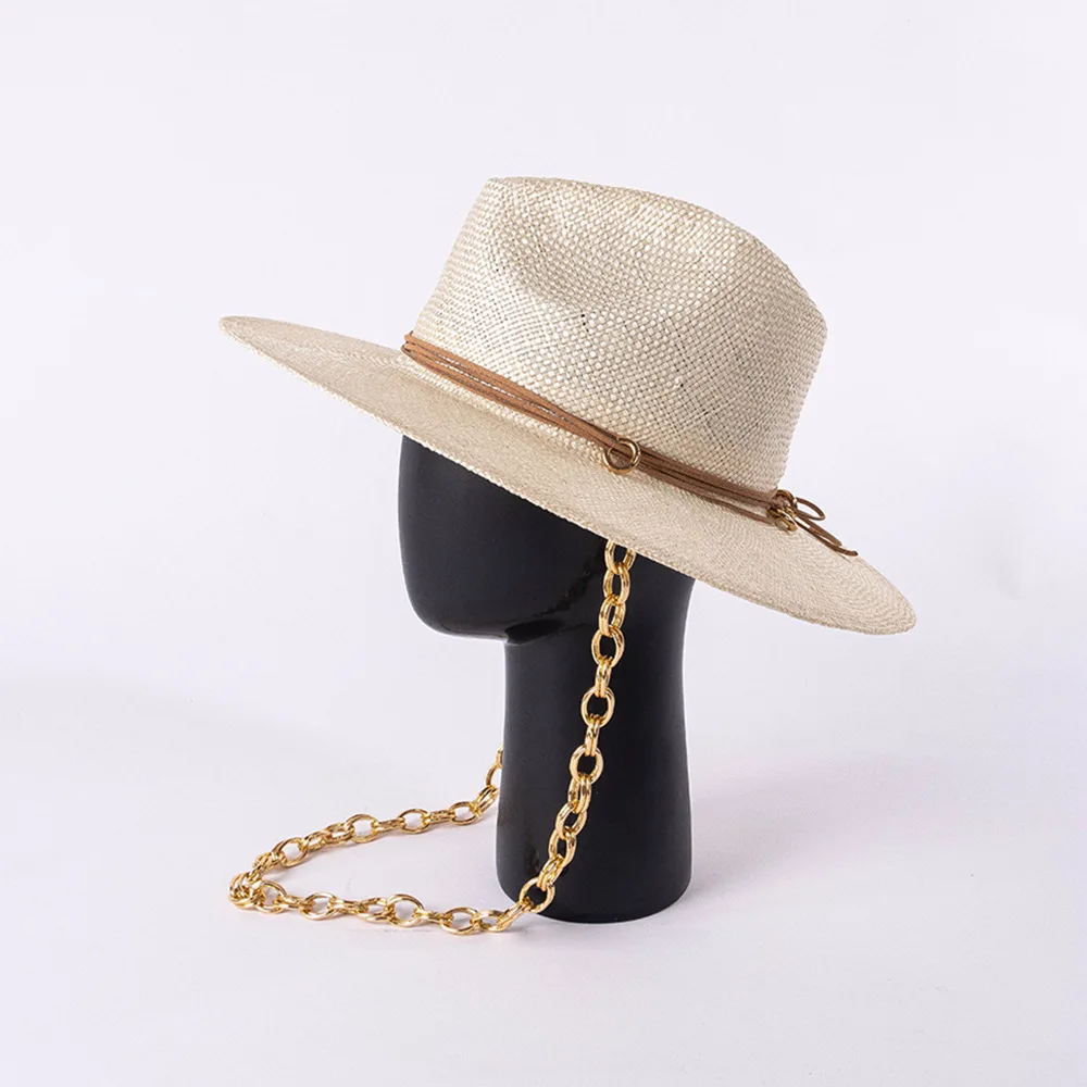 King Wheat Summer Women Sun Hats Casual Lightweight Metal Chain Tether Straw Hat Outdoor Shopping Beach Travel Sunscreen Cap
King Wheat Summer Women Sun Hats Casual Lightweight Metal Chain Tether Straw Hat Outdoor Shopping Beach Travel Sunscreen Cap