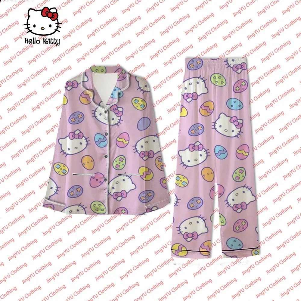 Sanrio spring and summer new long-sleeved trousers pocket shirt women's pajamas set long women's home pajamas
Sanrio spring and summer new long-sleeved trousers pocket shirt women's pajamas set long women's home pajamas