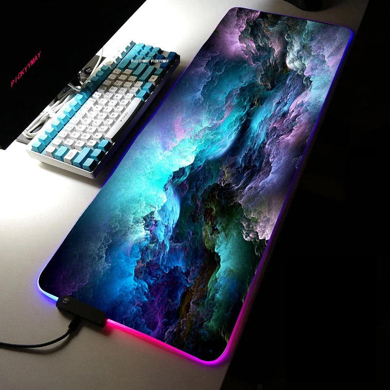 Colorful Luminous RGB Gaming Mouse Pad Blue Purple Cloud Space RGB Desk Mat Desktops For Computer Desk Notbook For Universe Pad
Colorful Luminous RGB Gaming Mouse Pad Blue Purple Cloud Space RGB Desk Mat Desktops For Computer Desk Notbook For Universe Pad