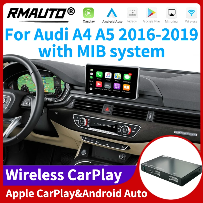 RMAUTO Wireless Apple CarPlay MIB for Audi A4 A5 2016-2019 Android Auto Mirror Link AirPlay Support Reverse image Car Play
RMAUTO Wireless Apple CarPlay MIB for Audi A4 A5 2016-2019 Android Auto Mirror Link AirPlay Support Reverse image Car Play