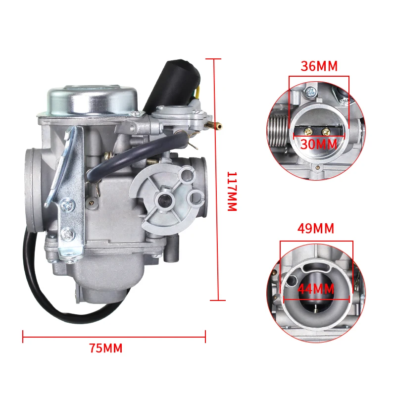 30mm Carburetor PD30J for 250cc water cooling Scooter ATV QUAD 172MM CF250 CH250 CN250 HELIX Qlink Commuter 250 Roketa MC54-250B |