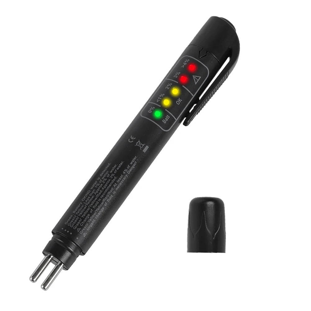 Brake Fluid Tester Portable Brake Fluid Liquid Testing Pen with 5 LED Indicators for DOT3 DOT4 Vehicle Automotive Brake
Brake Fluid Tester Portable Brake Fluid Liquid Testing Pen with 5 LED Indicators for DOT3 DOT4 Vehicle Automotive Brake