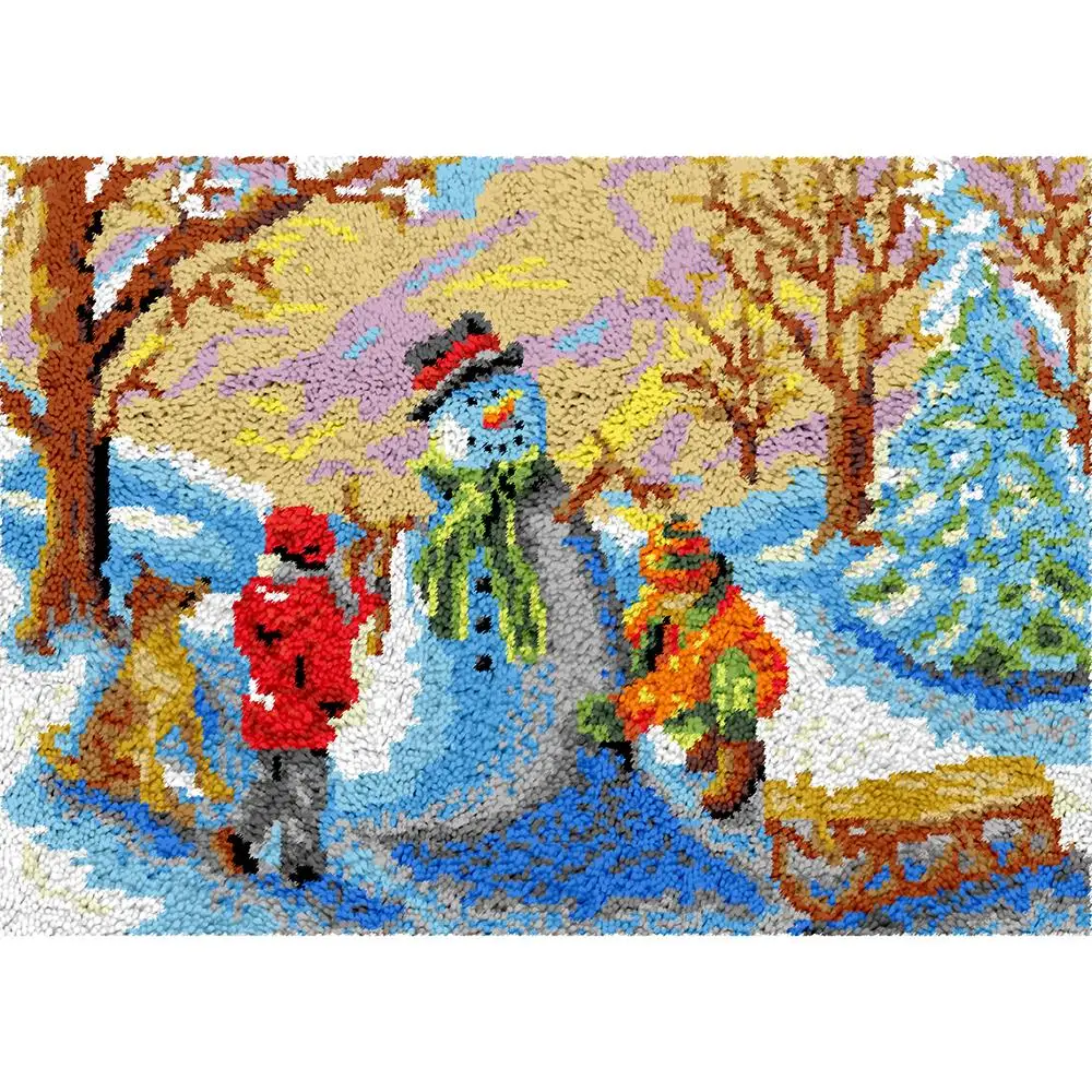 Rug making do it yourself Latch hook rugs with Pre-Printed Pattern Carpet embroidery kit Snowman Handcraft and creativity
Rug making do it yourself Latch hook rugs with Pre-Printed Pattern Carpet embroidery kit Snowman Handcraft and creativity