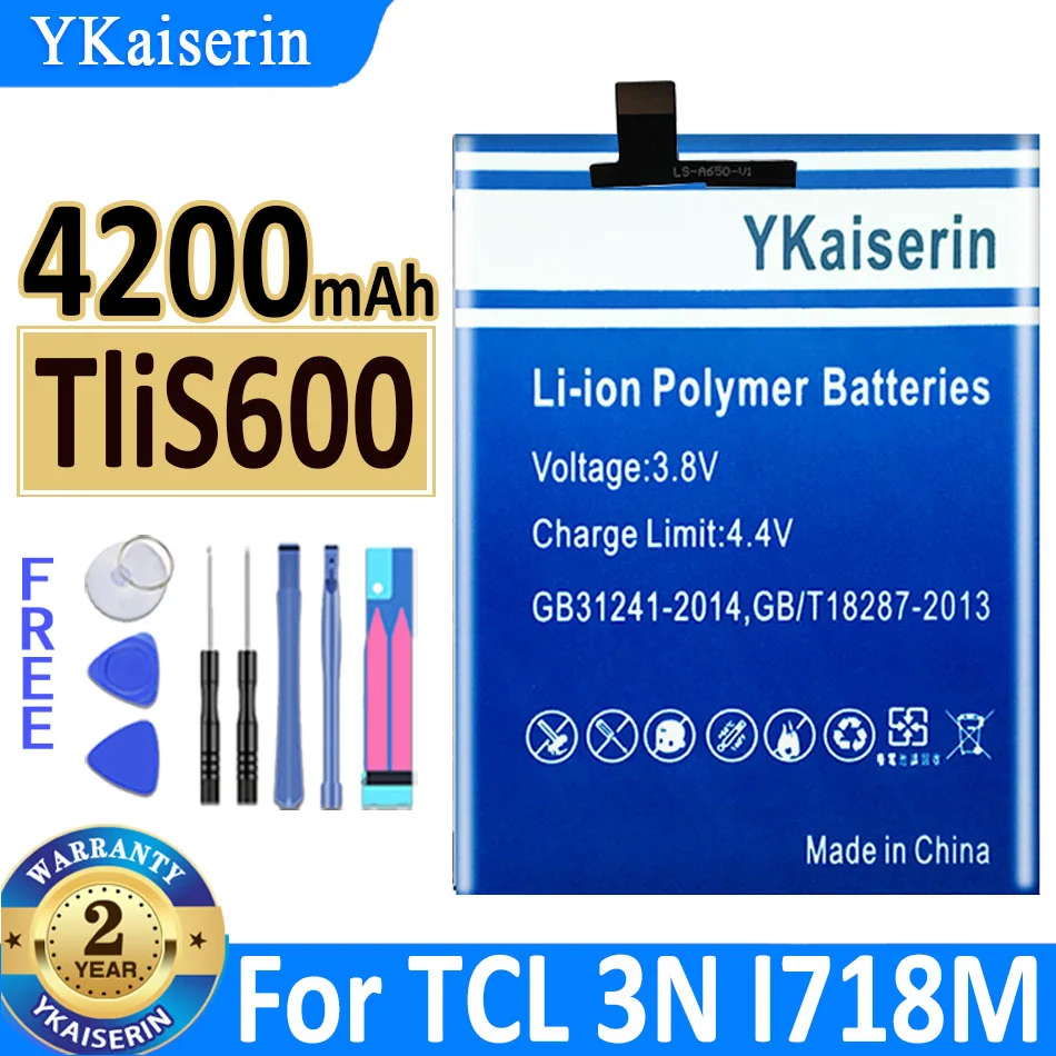 4200mAh YKaiserin Battery TliS600 For TCL 3N I718M M2U M2L M2M High Capacity Bateria +Track Code
4200mAh YKaiserin Battery TliS600 For TCL 3N I718M M2U M2L M2M High Capacity Bateria +Track Code
