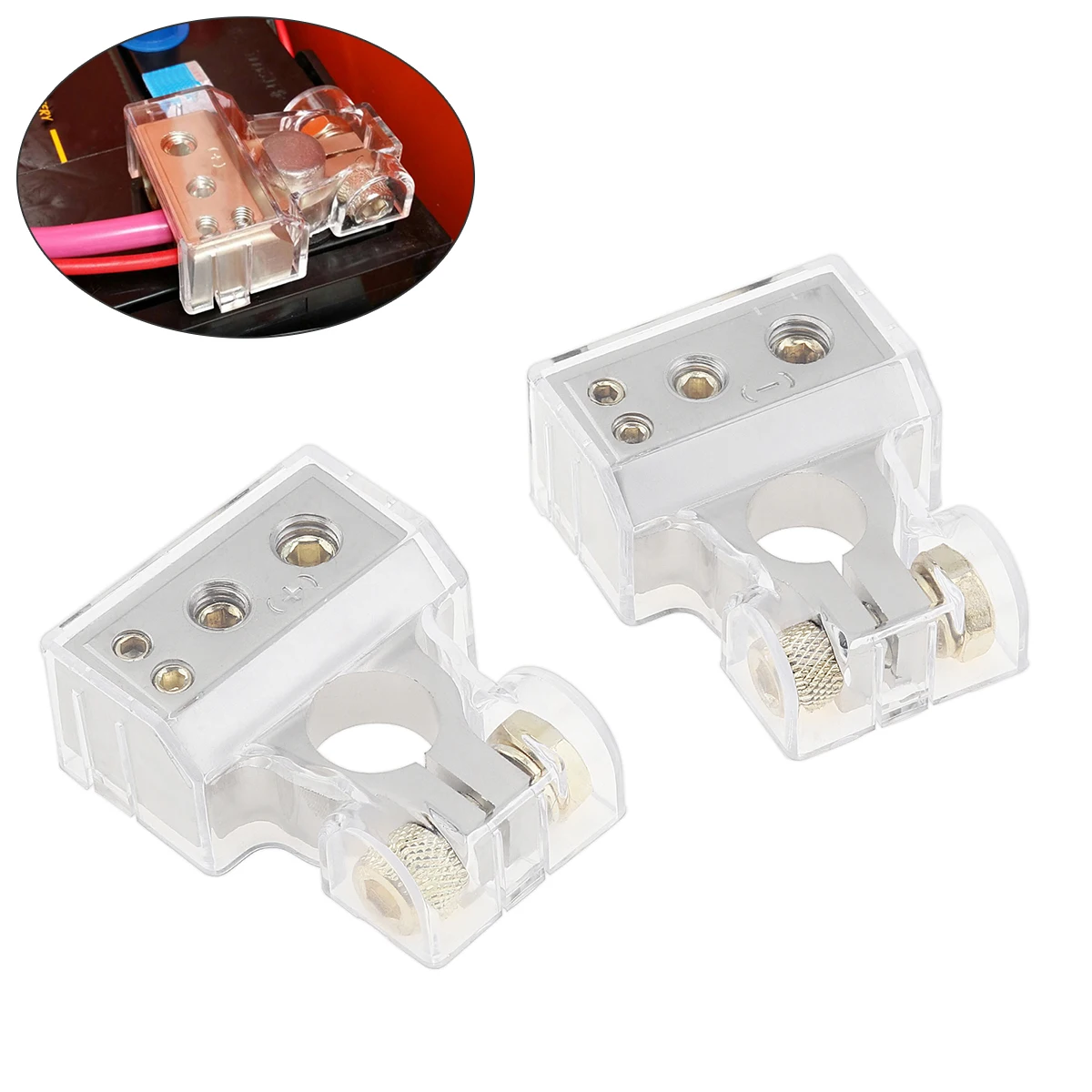 2pcs 12V 0/2/4/8/10 AWG Gauge Battery Terminal Connectors with Covers Positive Negative Connector for Car Marine Truck Boat
2pcs 12V 0/2/4/8/10 AWG Gauge Battery Terminal Connectors with Covers Positive Negative Connector for Car Marine Truck Boat