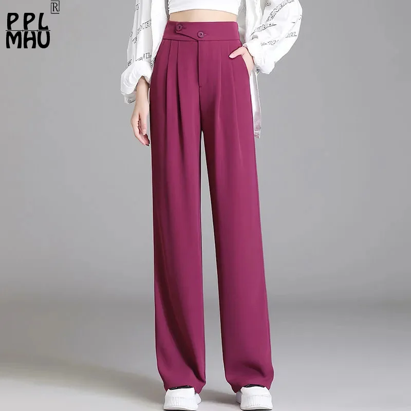 Office Lady Solid Chiffon Suit Pants Women Korean Fashion High Waist Thin Wide Leg Trousers 2023 Summer Baggy Pantalones De Muje
Office Lady Solid Chiffon Suit Pants Women Korean Fashion High Waist Thin Wide Leg Trousers 2023 Summer Baggy Pantalones De Muje