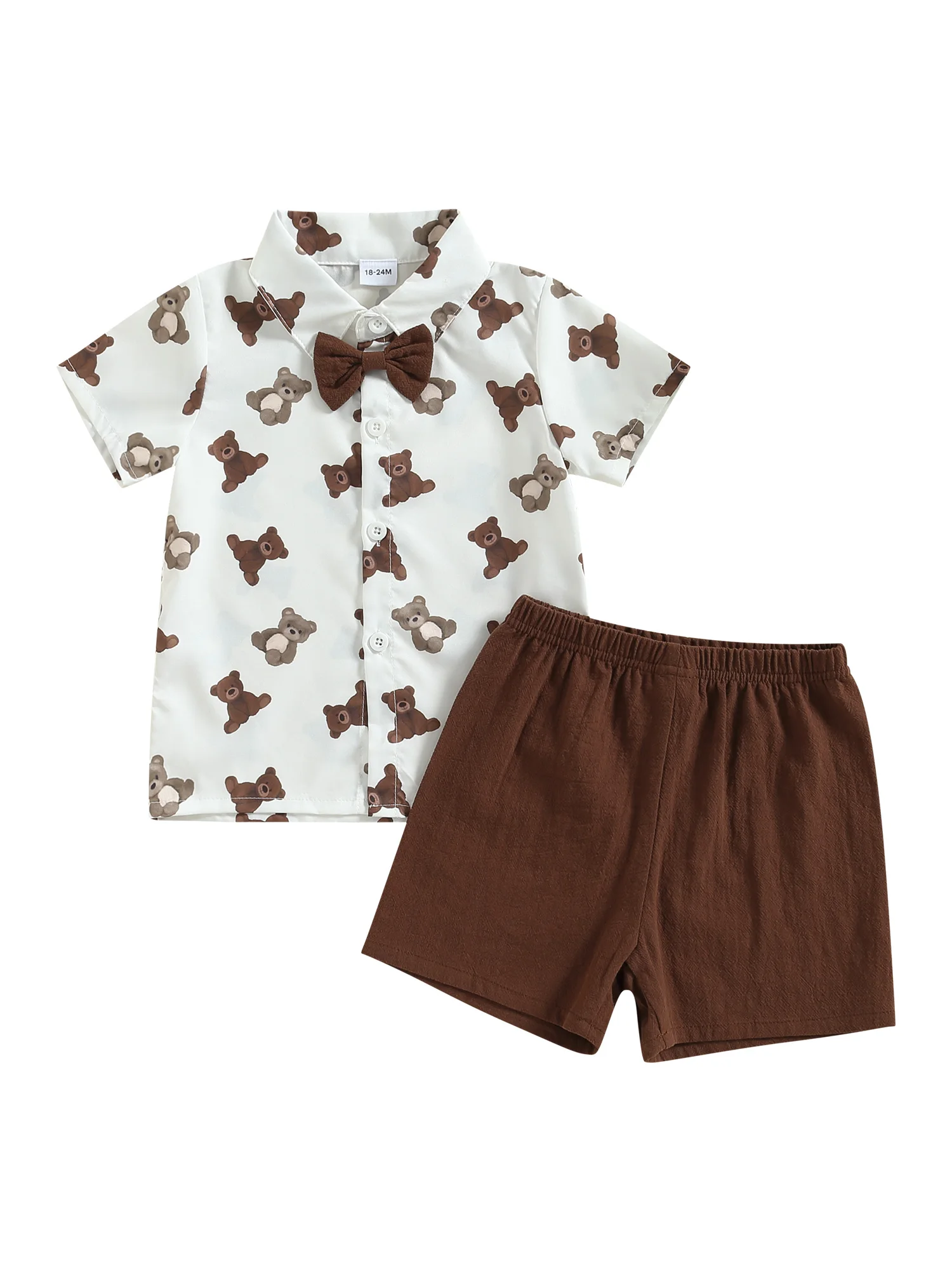 Baby Boys Shorts Set Bow Tie Bear Print Short Sleeve Shirt with Elastic Waist Shorts for Casual Daily
Baby Boys Shorts Set Bow Tie Bear Print Short Sleeve Shirt with Elastic Waist Shorts for Casual Daily