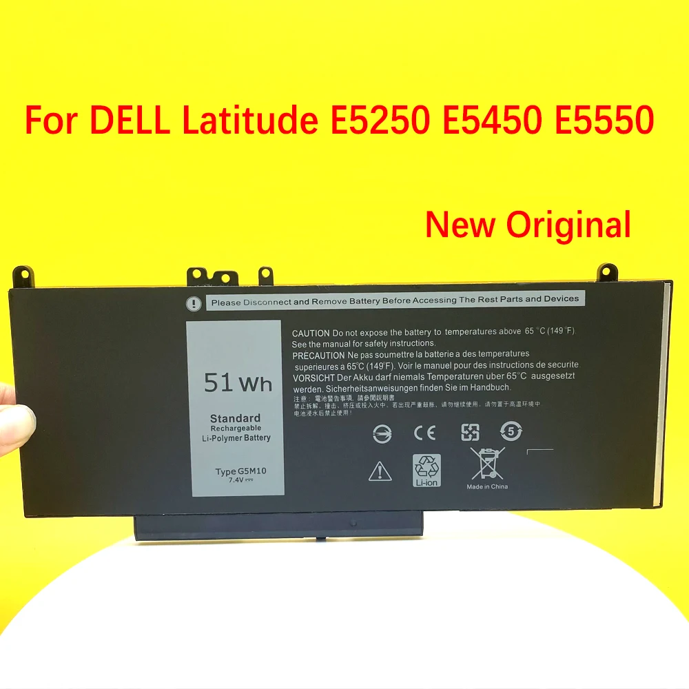 Аккумулятор G5M10 для ноутбука DELL Latitude E5250, E5450, E5550, 7,4 дюйма, 8V5GX, R9XM9, выход C2, G5M10, 15,6 в, 51 Вт/ч
Аккумулятор G5M10 для ноутбука DELL Latitude E5250, E5450, E5550, 7,4 дюйма, 8V5GX, R9XM9, выход C2, G5M10, 15,6 в, 51 Вт/ч