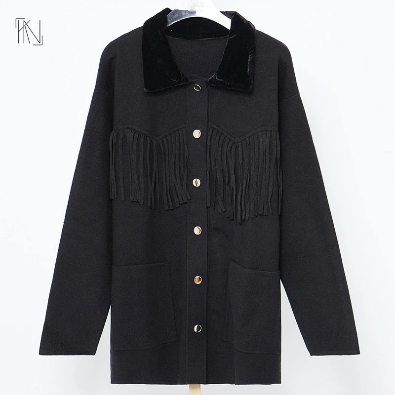 Polo Collar Tassel Knitted Cardigan Women's New Spring 2023 Women's Commuter Single Breasted Loose Long Sleeve Knitted Coat
Polo Collar Tassel Knitted Cardigan Women's New Spring 2023 Women's Commuter Single Breasted Loose Long Sleeve Knitted Coat