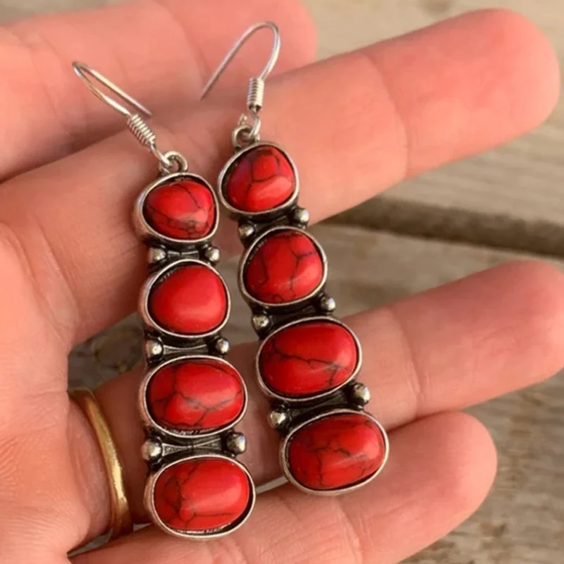 Bohemian Ethnic Oval Inlaid Red Stone Earrings 2023 New Retro Design Silver Long Hook Hang Women's Earrings Jewelry
Bohemian Ethnic Oval Inlaid Red Stone Earrings 2023 New Retro Design Silver Long Hook Hang Women's Earrings Jewelry