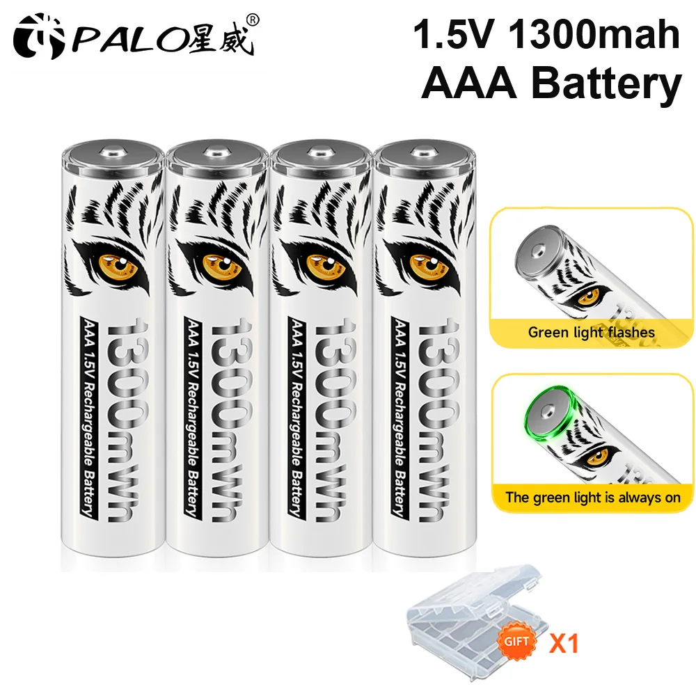 

Аккумуляторы PALO AAA, 1,5 в, МВт/ч, литиевые перезаряжаемые батарейки AAA + быстрое зарядное устройство для камер, электрические игрушки, пульт дистанционного управления