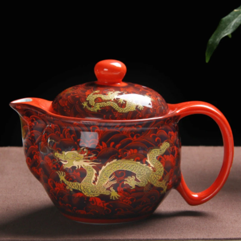 Retro Chinese Kung Fu Ceramic Teapot with Strainer Handmade Dragon Flower Puer Tea Pot 350ml Porcelain Samovar Kungfu Teaware
Retro Chinese Kung Fu Ceramic Teapot with Strainer Handmade Dragon Flower Puer Tea Pot 350ml Porcelain Samovar Kungfu Teaware