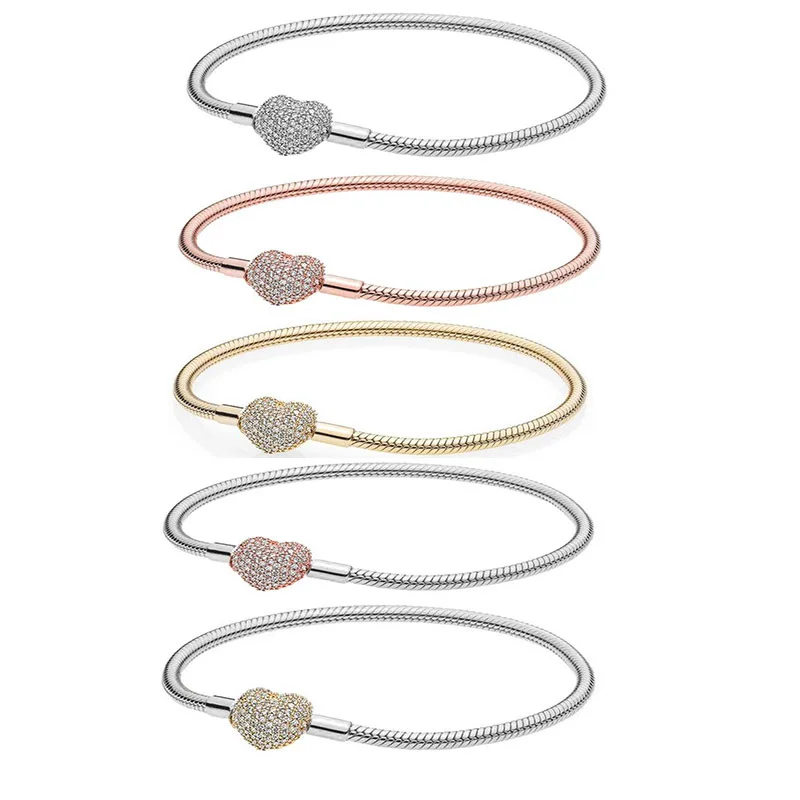 TOP Authentic 100% 925 Sterling Silver Full diamond sparkling heart buckle Bangle & Bracelet for Women Luxury Jewelry
TOP Authentic 100% 925 Sterling Silver Full diamond sparkling heart buckle Bangle & Bracelet for Women Luxury Jewelry